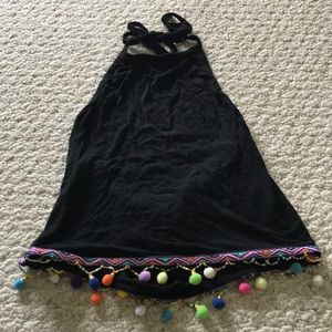 pompom halter top